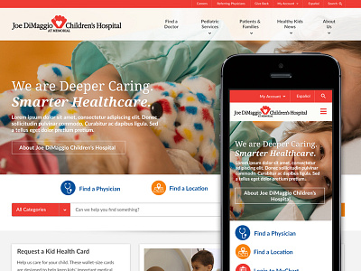 Responsive Children's Hospital Website children desktop healthcare hero image hospital mobile parallax responsive