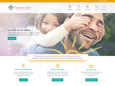 Homepage concept targeting chronic illness patients bright design happy hero homepage iconography material teal ui website yellow