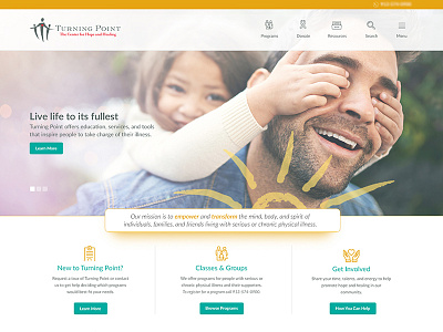 Homepage concept targeting chronic illness patients