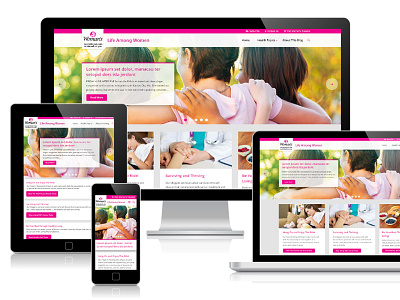 Responsive web design for Womans Blog display html mobile pink responsive tablet theme user interface web design wordpress