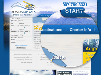 Alaska Seaplanes Concept alaska website