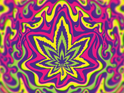Museum of Weed Illustration exhibit illustration los angeles marijuana museum psychedelic wall art weed