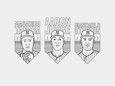 Yankees Player Crests baseball coloring book design illustration judge kids mlb new york players stanton tanaka vector yankees