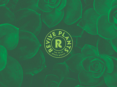 Revive Plants Badge Logo badge design logo plants revive