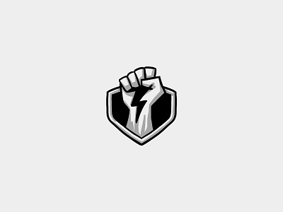 Unused Logo Sketch bolt design electricity esports fist lightning logo power shield sketch thunder