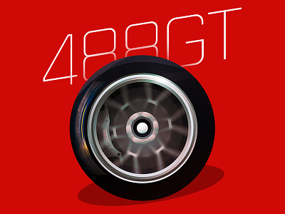488GT 488gt daytona ferrari illustration poster rolex24 tire wheel