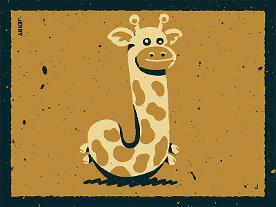 36 Days Of Type J 36daysoftype 36daysoftype j 36daysoftype06 bff design giraffe handlettering illustration illustrativetype jacob jerry lettering plush toy type typography