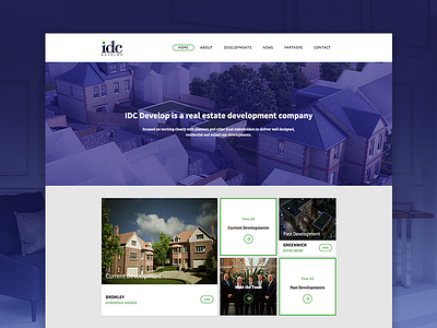 IDC Develop Homepage clean desktop development flat real estate web design