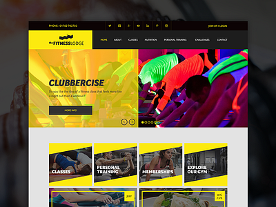 The Fitness Lodge Landing Page clean flat gym homepage landing page layout web design