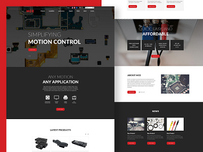 Manufacturing Website black branding clean concept design factory gray industrial manufacture modern red responsive simple ui website white