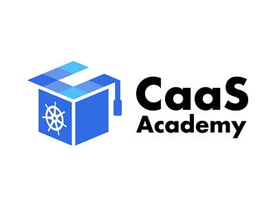 Brand Logo - CaaS Academy academy branding business container education illustration kubernetes logo typography