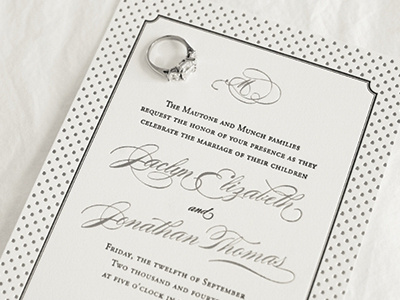 Wedding invite foil printing invitation letterpress typography