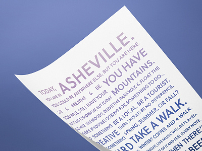 Asheville Typographic Poster graphic design poster typography