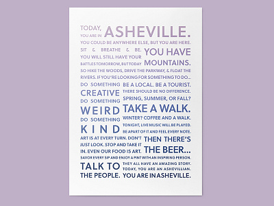 Asheville Typographic Poster 1 graphic design poster typography
