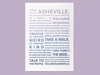 Asheville Typographic Poster 1