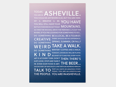 Asheville Typographic Poster 2 graphic design poster typography