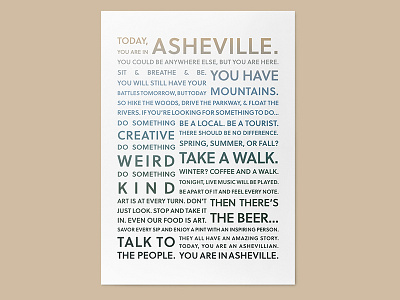 Asheville Typographic Poster 3 graphic design poster typography