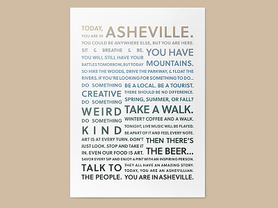 Asheville Typographic Poster 3