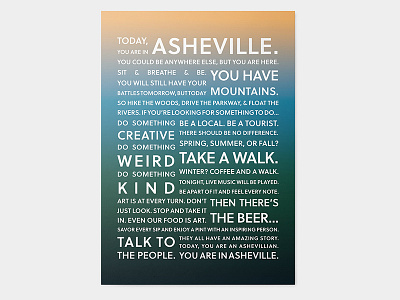 Asheville Typographic Poster 4 graphic design poster typography
