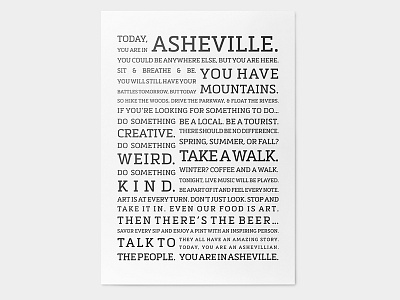 Asheville Typographic Poster 5 graphic design poster typography