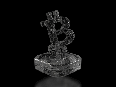 Bitcoin Cash Symbol Cracked 3d art illustration