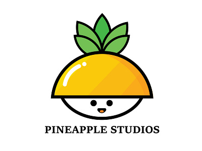 Pineapple logo art branding character character design cute design digital digital art fruit fruit logo game studio logo pineapple vector