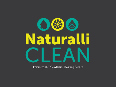 NaturalliClean | Commercial & Residential Cleaning Service branding cleaning droplet leaf lemon logo natural service