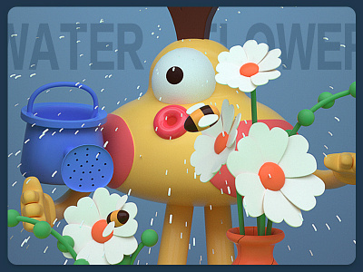 Water the flowers design illustration 插图