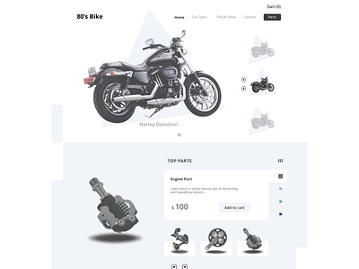80'S Bike Website | UX design bike bike parts bike website e commerce ux design webdesign website concept website design wireframe design