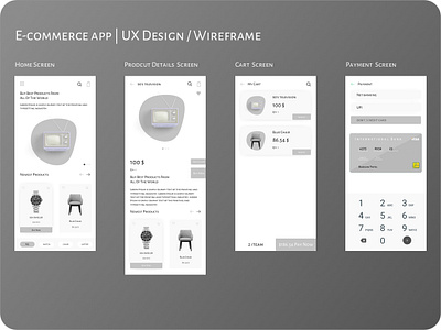 E-commerce app | UX Design / Wireframe e commerce app electronics home module mockup template online shopping online store product branding product design ux design wireframe