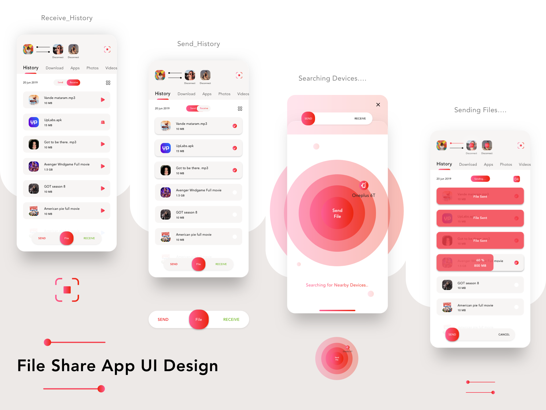 Dribbble File share app ui desgin png By Barsan Patel