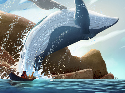 Great Whale animation art artwork design illustration illustrator type ui vector website