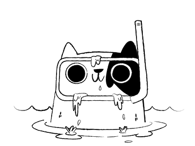 Snorkel Cat artwork design illustration vector