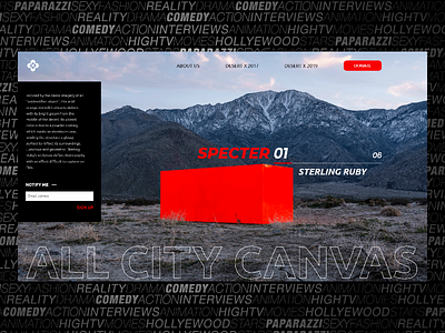 "Specter" in Desert X 2019 artwork ui ux website