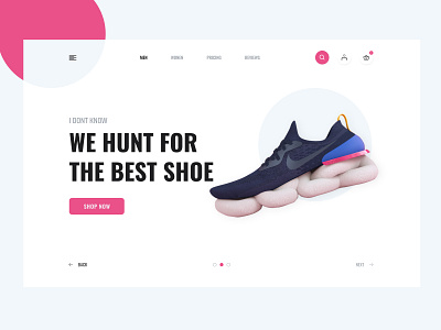 Shoe Hero Area Design design landing page shoes shop now sports shoes typography ui website