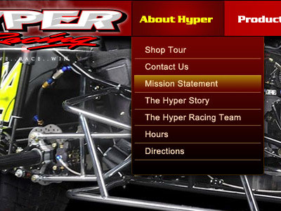New Homepage Change ecommerce hyper racing ui design