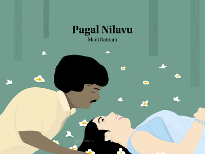 Film Poster of Pagal Nilavu actors art artist cinema design designer director drawing dribbble film film poster illustration illustrator indian practice songs tamil tamilnadu tampa bay vector