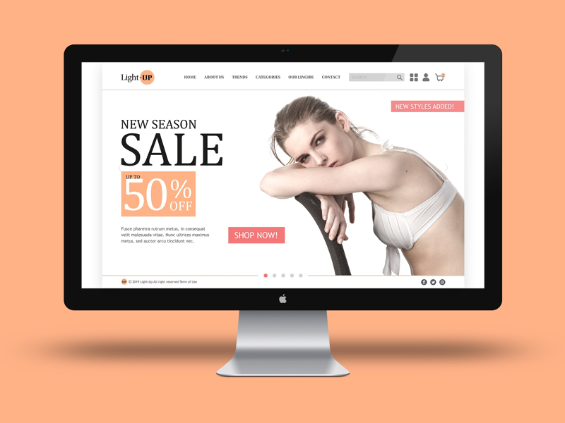 Homepage Design mockup product lingerie women girls graphic design homepage webdesign website