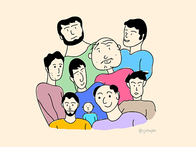 Cartoon faces art artist designer drawing dribbble illustration illustrator lineart practice scribing sketch study vector