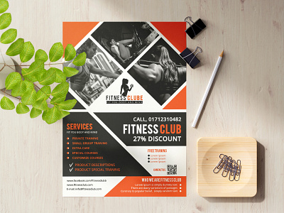 FITNESS CLUB Flyer design fitness fitness flyer flat design flyer