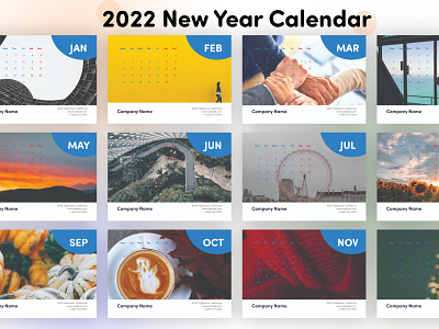 Twenty22 New Year Calendar 2022 graphic design
