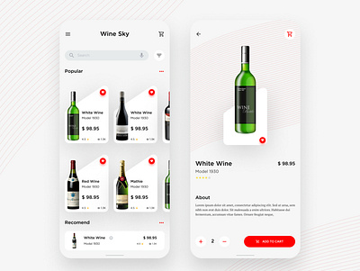 Wine Sky App IU Design android app design ios sky ui ux wine