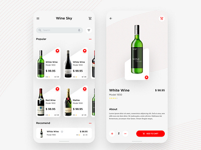 Wine Sky App IU Design android app design ios sky ui ux wine