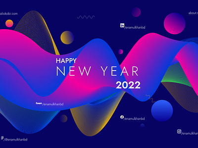 Happy New Year 2022 graphic design