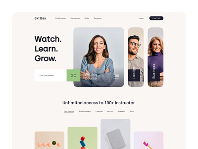 Skillex Online Education design figma landing page ui ux website