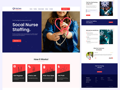 Social Nurse Staffing design figma landing page logo ui ux website