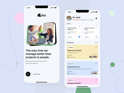 Liva Project Management App android app daily design figma ios live management project task ui ux