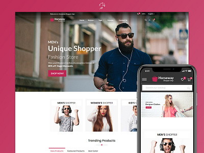 Horseway Shopper Shop Fashion Store design ecommerce design morden shopping store ui unique design ux web website