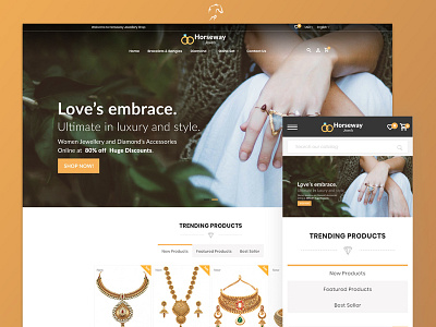 Horseway Jewelry Store Template diamond ecommerce design jewelry jewelry design shopping store ui unique design ux web website