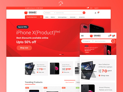 Graby Electronics Store ecommerce ecommerce design electronic graby online prestashop theme product selling shopping store theme design unique design website